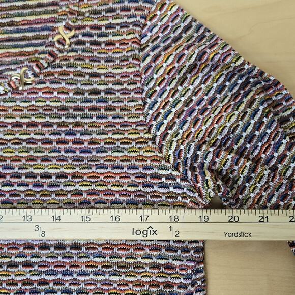 Alfred‎ Dunner Petite Small Multicolor Textured 3/4 Sleeve Top (Fits M) - Picture 6 of 7